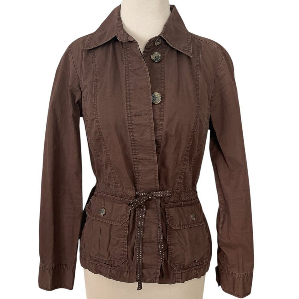 Liz Claiborne Lizwear Mocha Cargo Jacket with Drawstring Waist, Size S